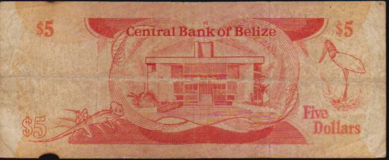 1982 BELIZE QEII FIVE DOLLARS NOTE IN A NICE COLLECTIBLE GRADE - Belize