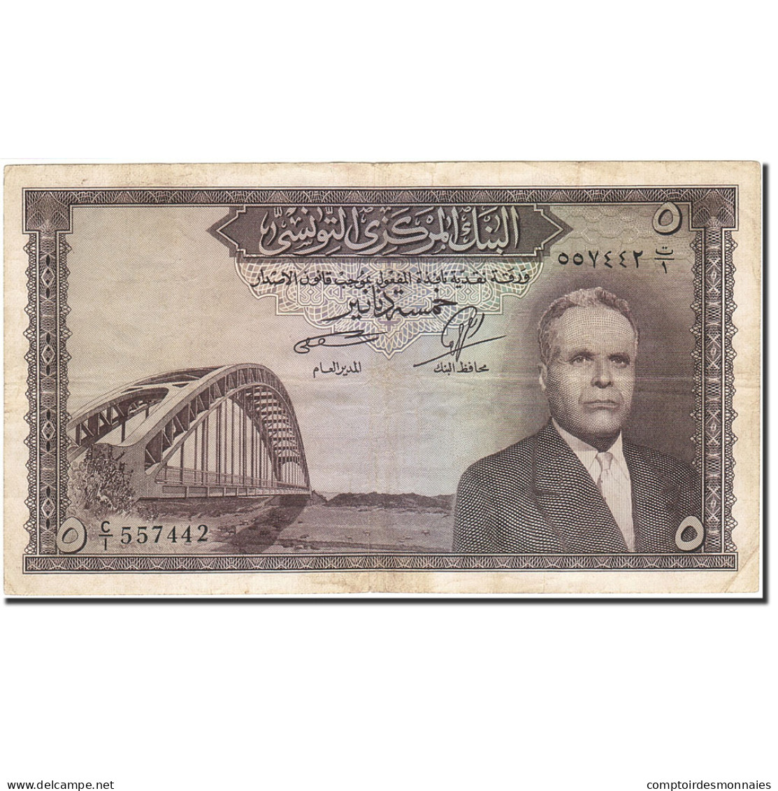 Billet, Tunisie, 5 Dinars, 1960-1962, 1960-11-01, KM:60, TTB - Tusesië