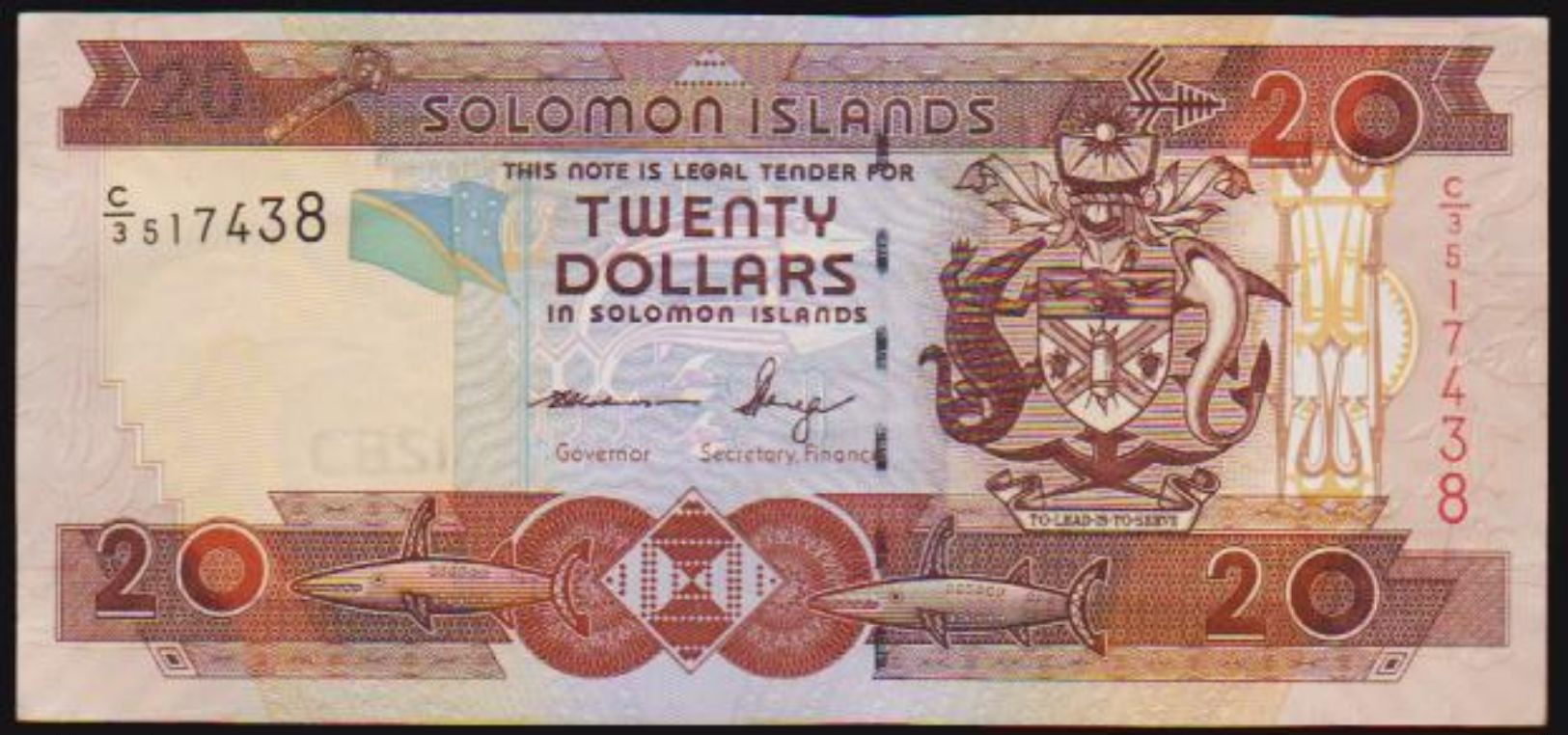 SOLOMON ISLANDS TWENTY DOLLARS NOTE IN A CRISP HIGH GRADE - Solomon Islands