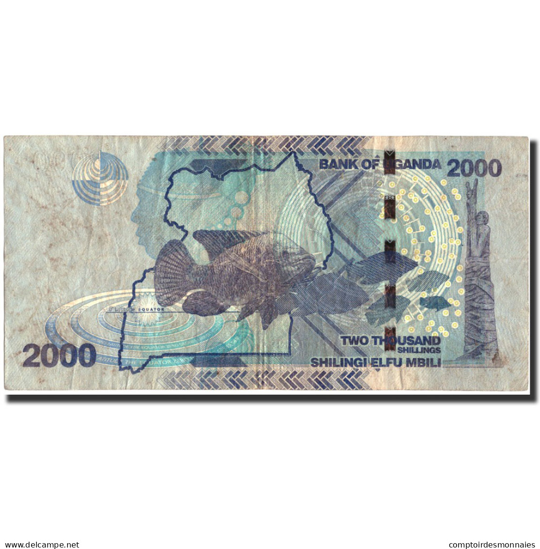 Billet, Uganda, 2000 Shillings, 2010, 2010, KM:50, TB - Uganda