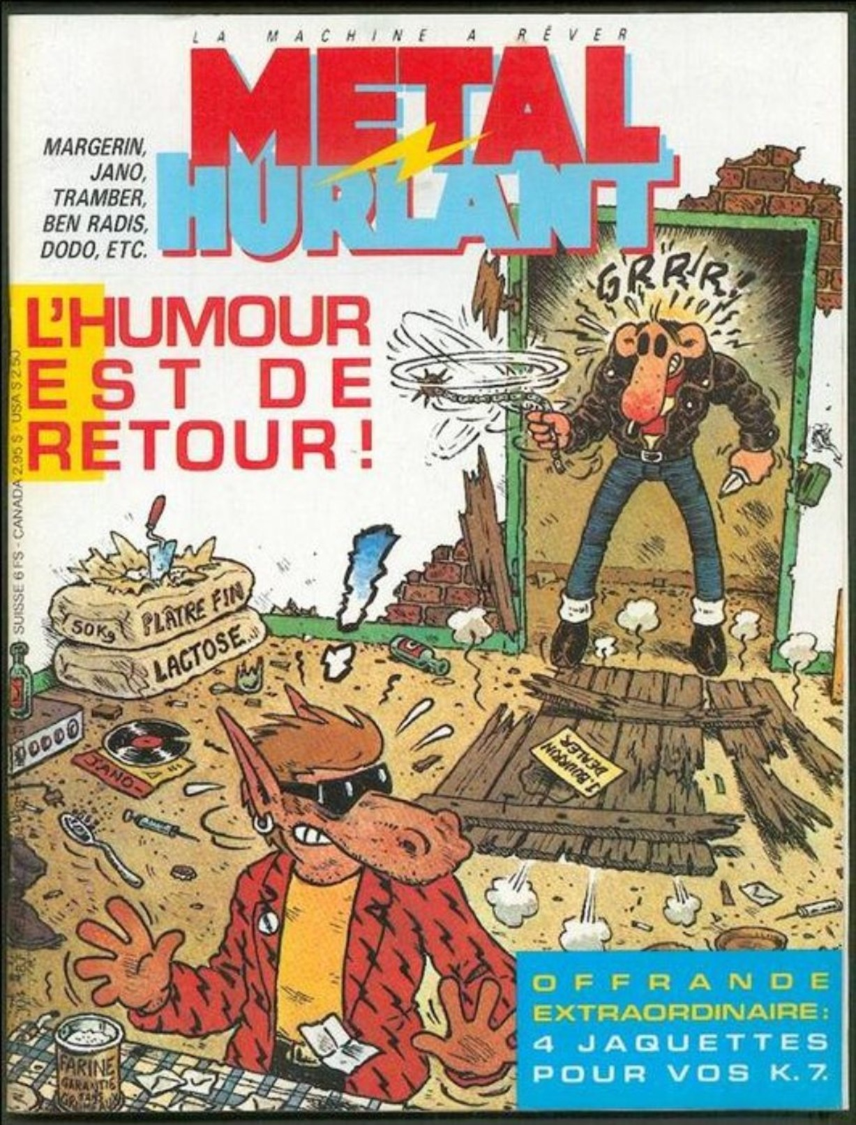 No PAYPAL !! Metal Hurlant 104 + Encart 4 Jaquettes K.7,Jano Kebra Margerin Dodo Ben Radis Andréas Chaland Schuiten 1984 - Métal Hurlant