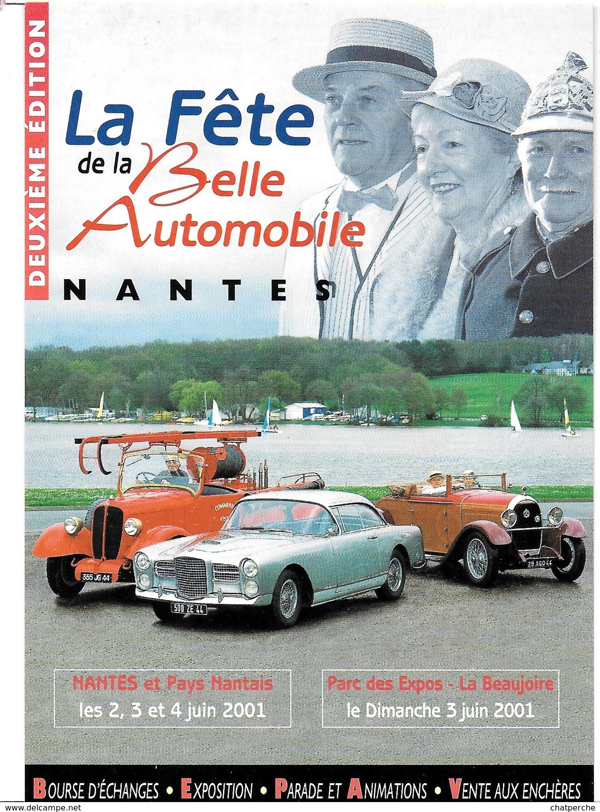 EVENEMENT EXPOSITION LA FETE DE LA BELLE AUTOMOBILE  NANTES 2001 CAMION POMPIERS MERCEDES EDIT.CART'COM - Exposiciones