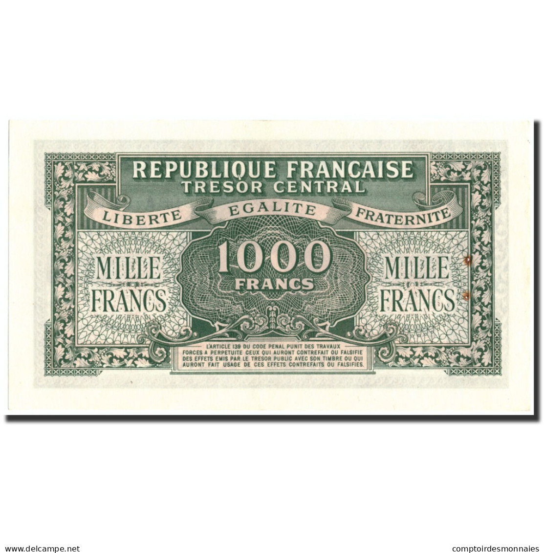 Billet, France, 1000 Francs, 1943-1945 Marianne, 1945, Undated (1945), SUP - 1943-1945 Maríanne