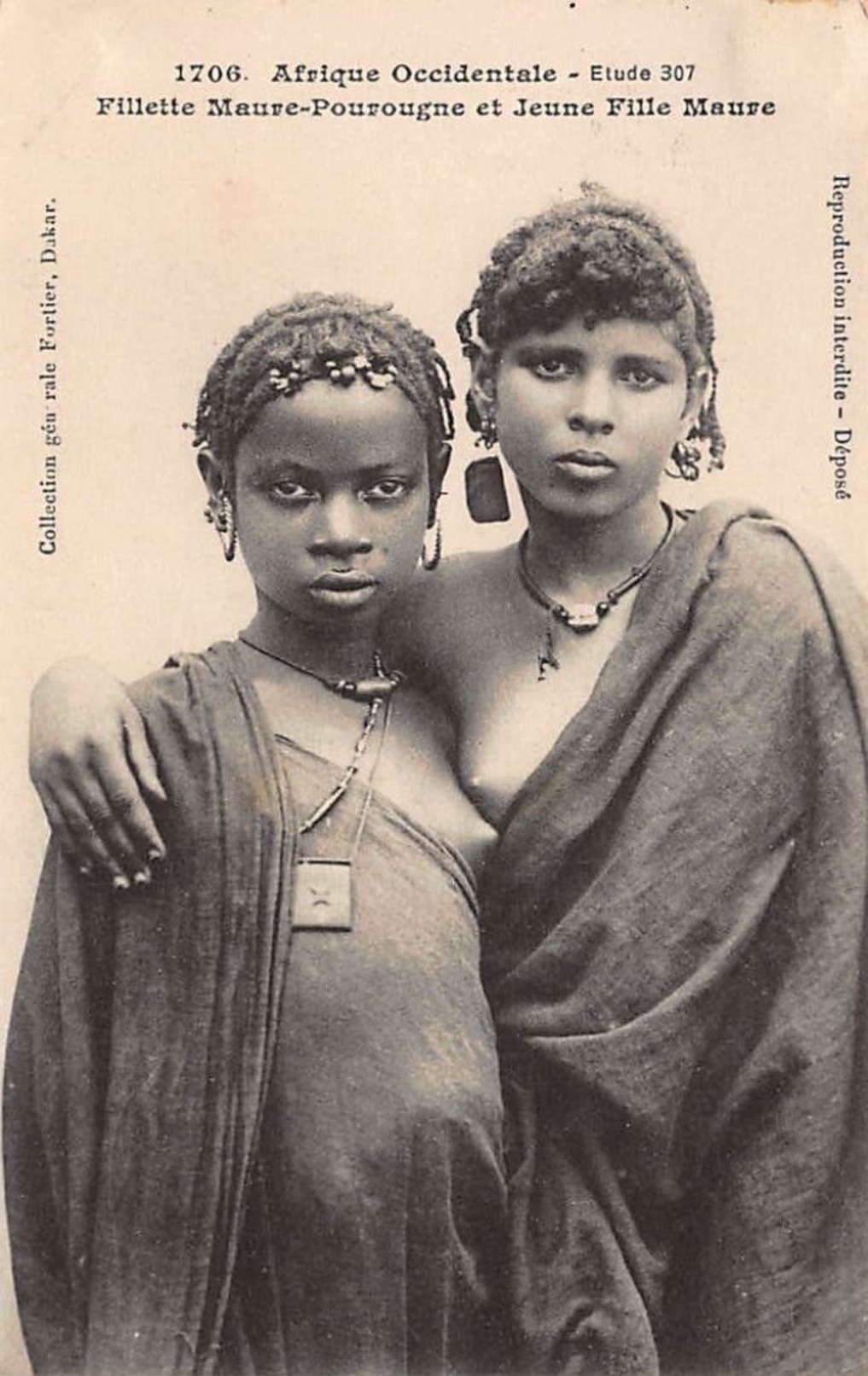 ETHNO - MAURITANIE - Fillette Maure Pourougne Et Jeune Fille Maure - état (défauts Au Dos) - Mauritania