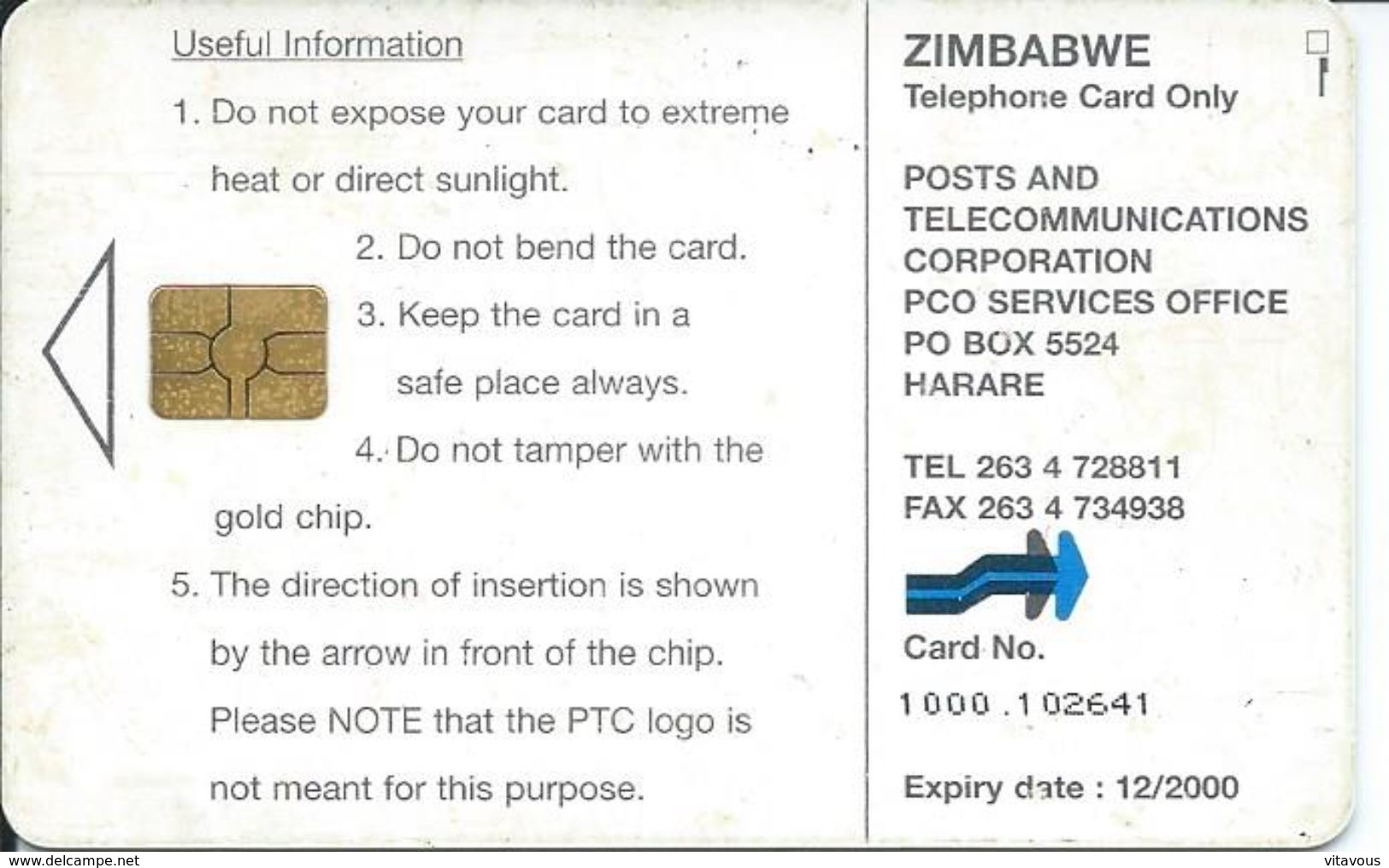 éléphant Elephant Animal Télécarte ZIMBABWE  Phonecard  Karte (S.358) - Zimbabwe