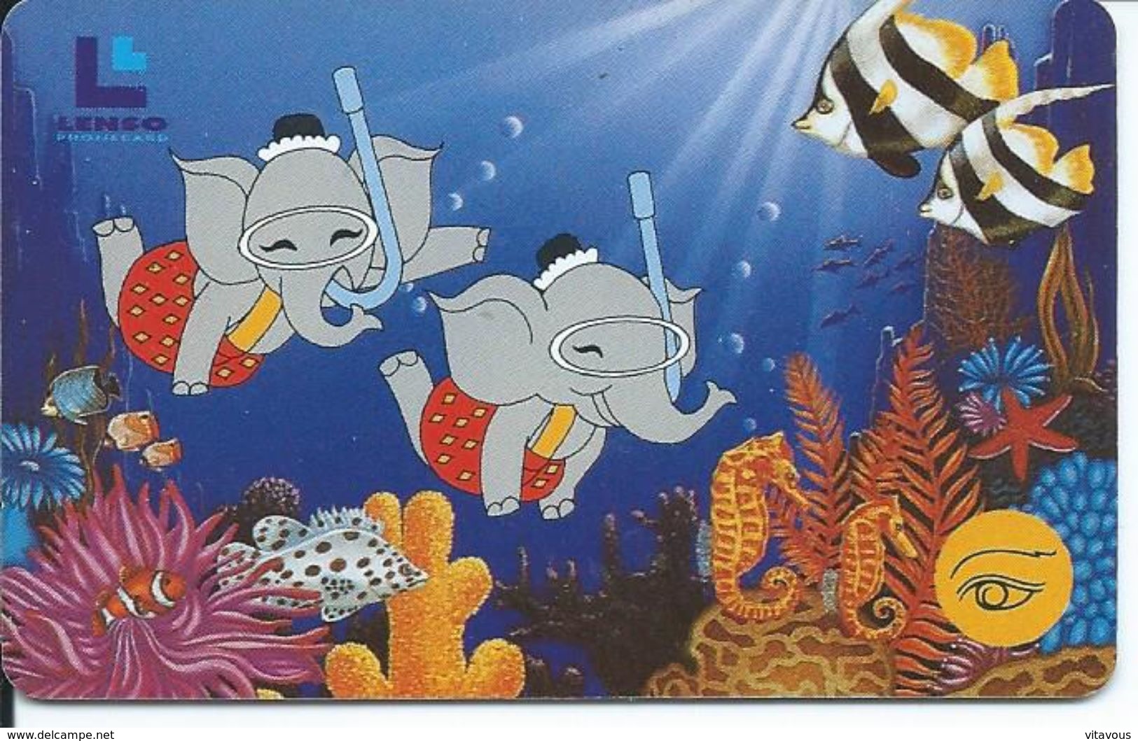 BD Corail Poisson Sport éléphant Elephant Animal Cartoon Télécarte  Thaïlande Phonecard Karte (S.364) - Thaïlande