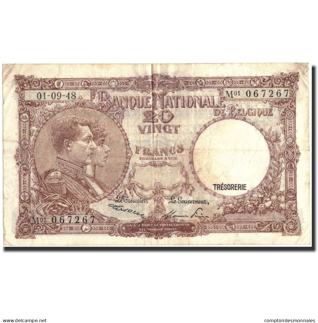 Billet, Belgique, 20 Francs, 1946, 1946-09-01, KM:116, TB - 20 Francos