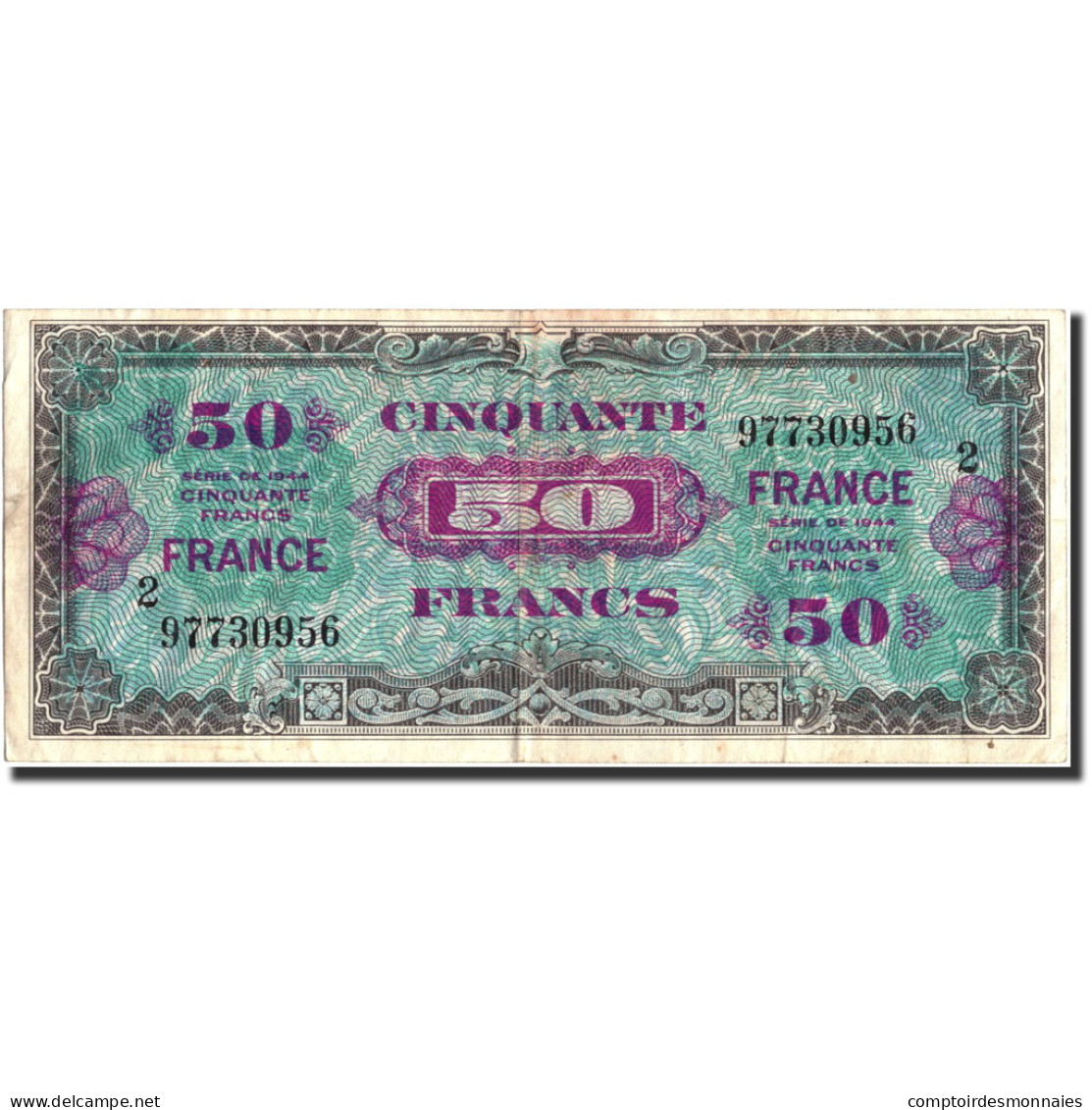 Billet, France, 50 Francs, Undated, Undated (1972), TB+, Fayette:24.2, KM:117s - 1945 Verso France