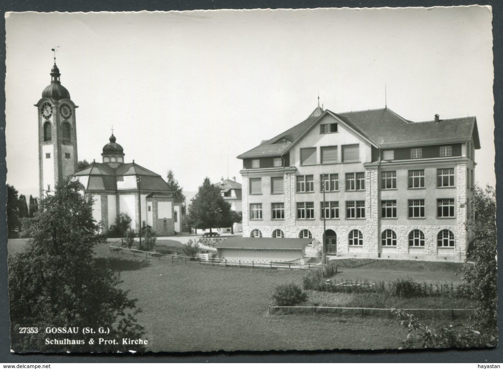 GOSSAU - SCHULHAUS - PROT.KIRCHE - Au