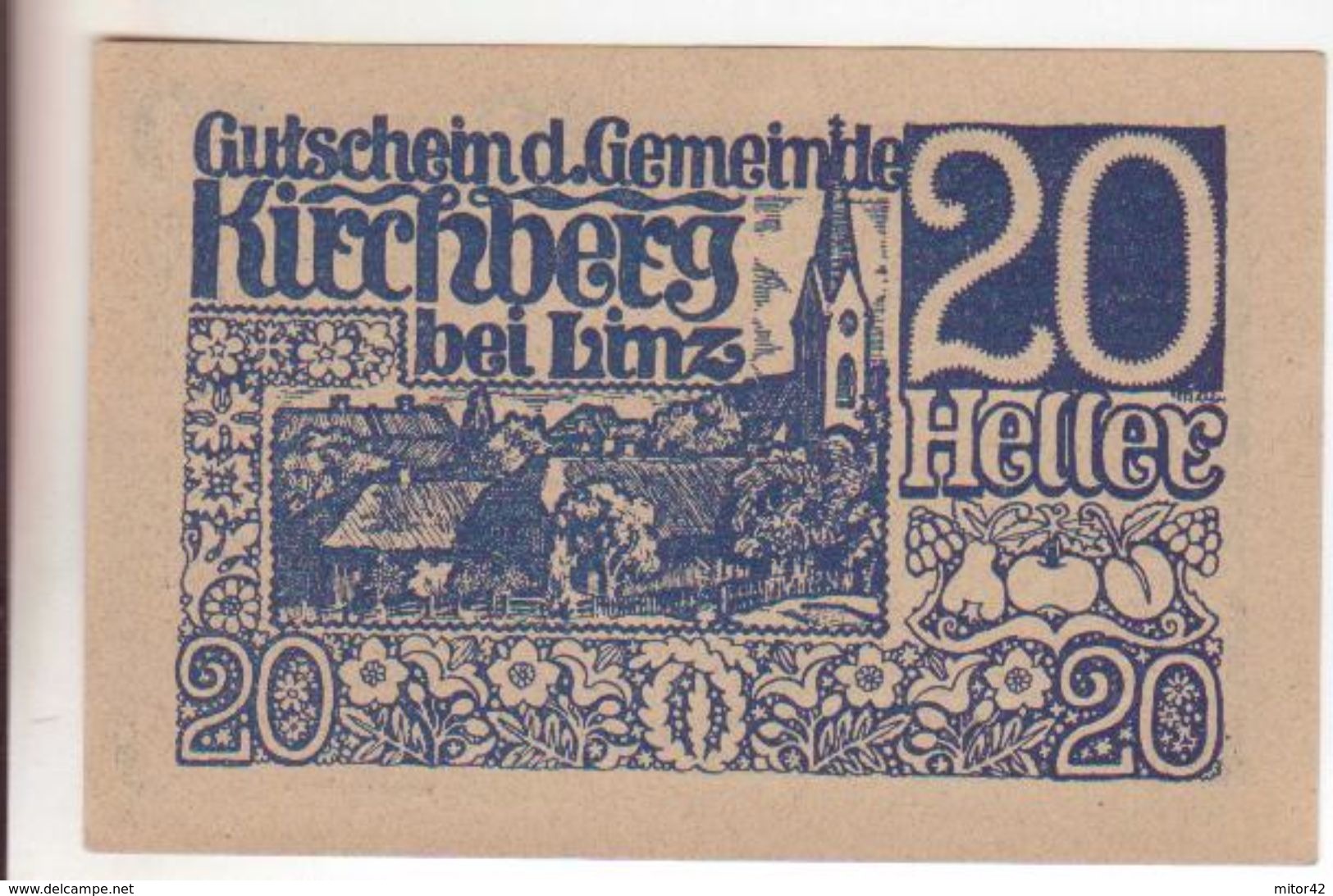 191-Banconote-Carta Moneta Di Emergenza-NOTGELD-Austria-Osterraich-Emergency Money-20 Heller-1920. - Autriche