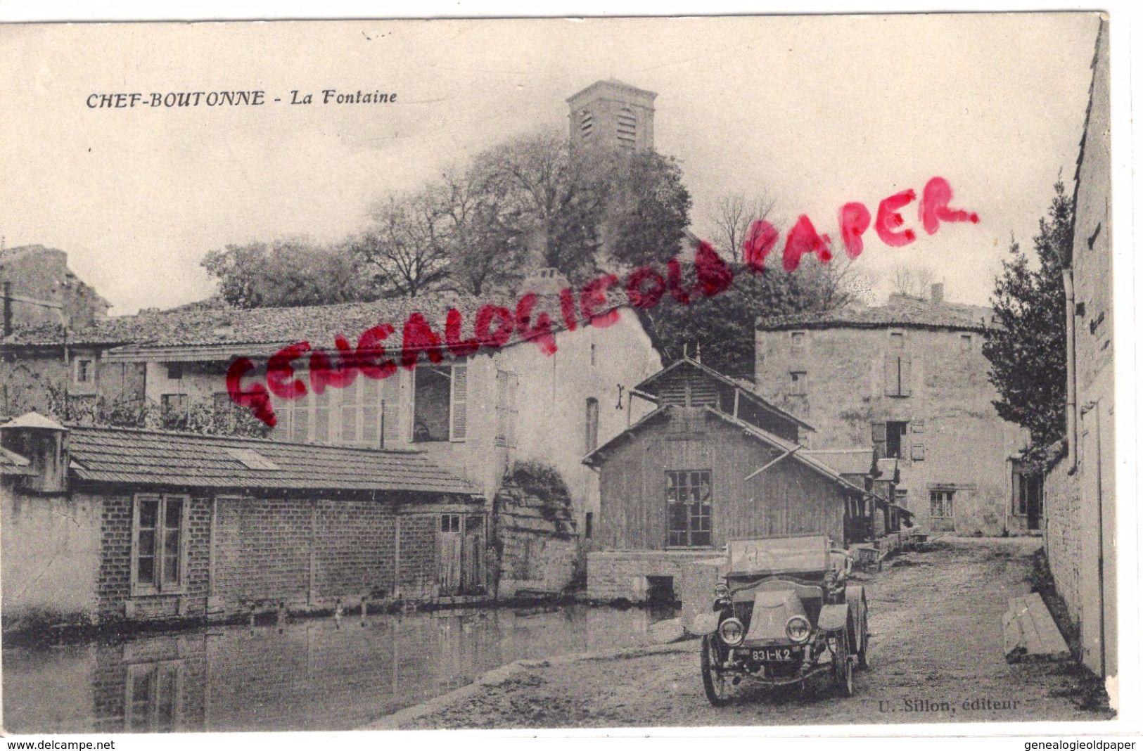 79 - CHEF BOUTONNE - LA FONTAINE - EDITEUR SILLON   AUTOMOBILE VOITURE - Chef Boutonne