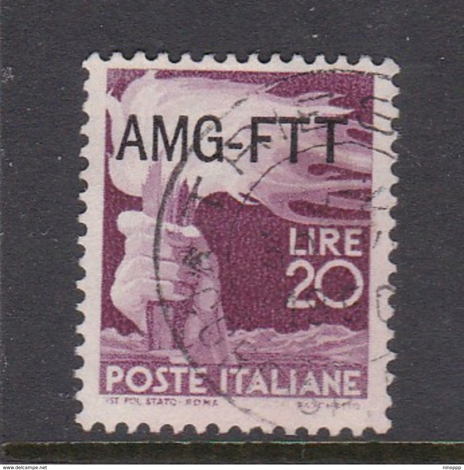 Trieste Allied Military Government S 64 1949 Democratica 20 L Purple Used - Used