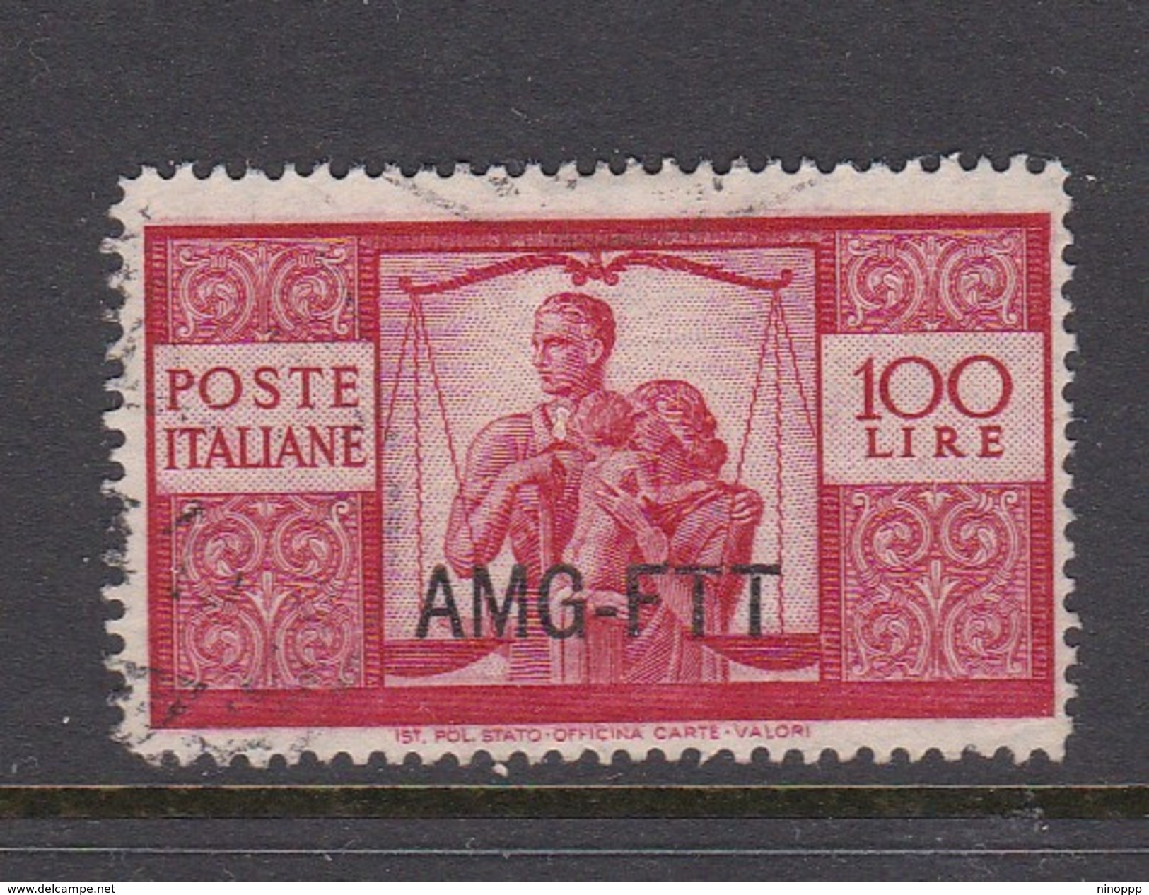 Trieste Allied Military Government S 67 1949 Democratica 100 L Carmine Used - Used