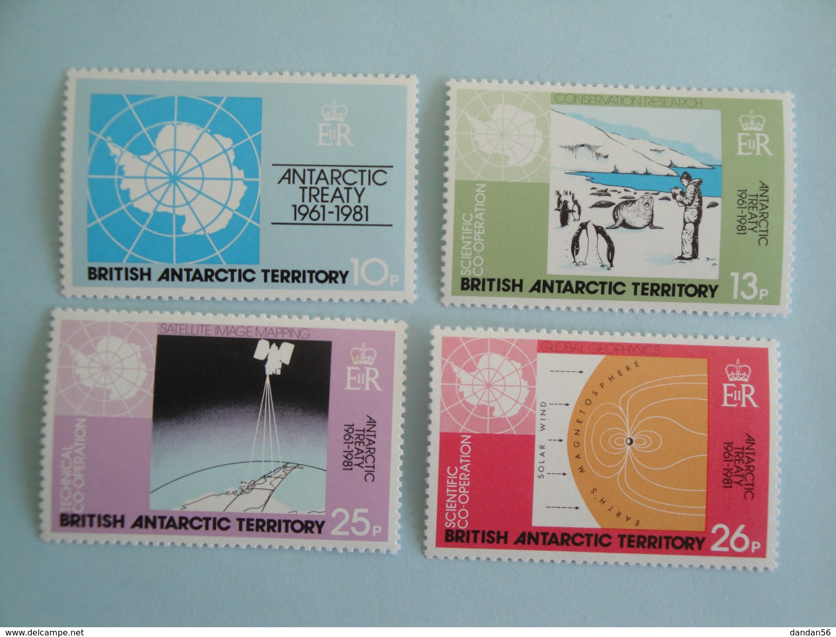 1981 Antarctique Britannique BAT Yvert 101/4 ** Traité Antarctique Scott 82/5 Michel 84/7  SG  99/102 - Unused Stamps