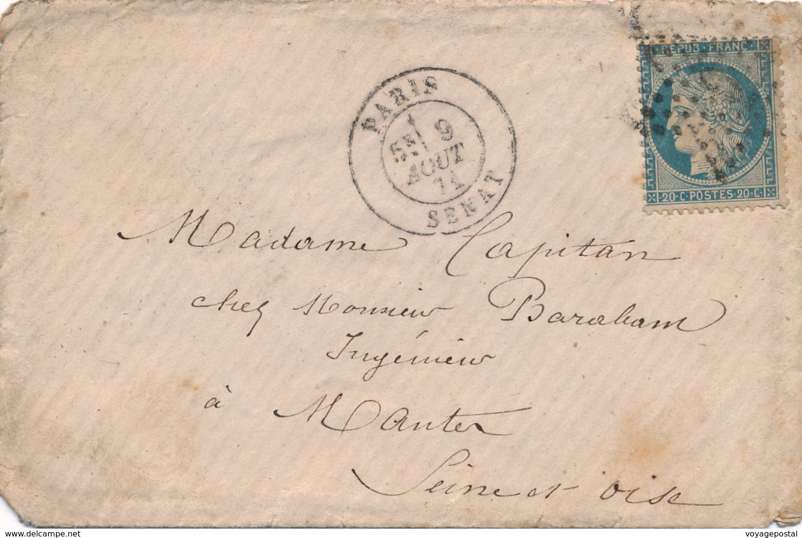 Lettre N°60 Paris Etoile 6 Senat - 1849-1876: Période Classique