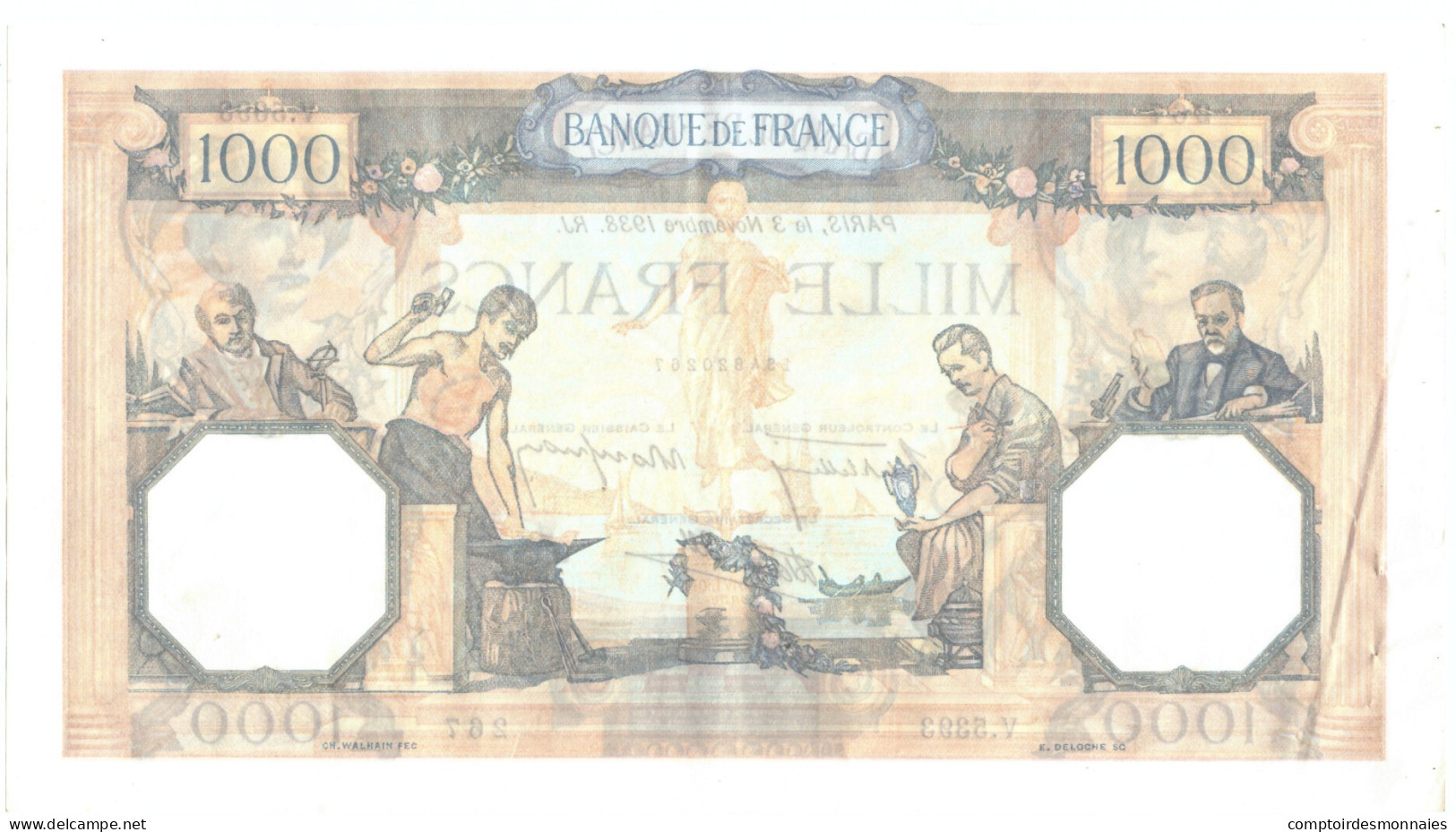 Billet, France, 1000 Francs, 1932, 1938-11-03, SUP, Fayette:38.32, KM:90c - 1 000 F 1927-1940 ''Cérès Et Mercure''