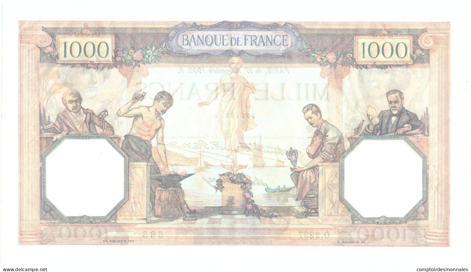 Billet, France, 1000 Francs, 1932, 1932-11-17, SUP, Fayette:37.7, KM:90c - 1 000 F 1927-1940 ''Cérès Et Mercure''