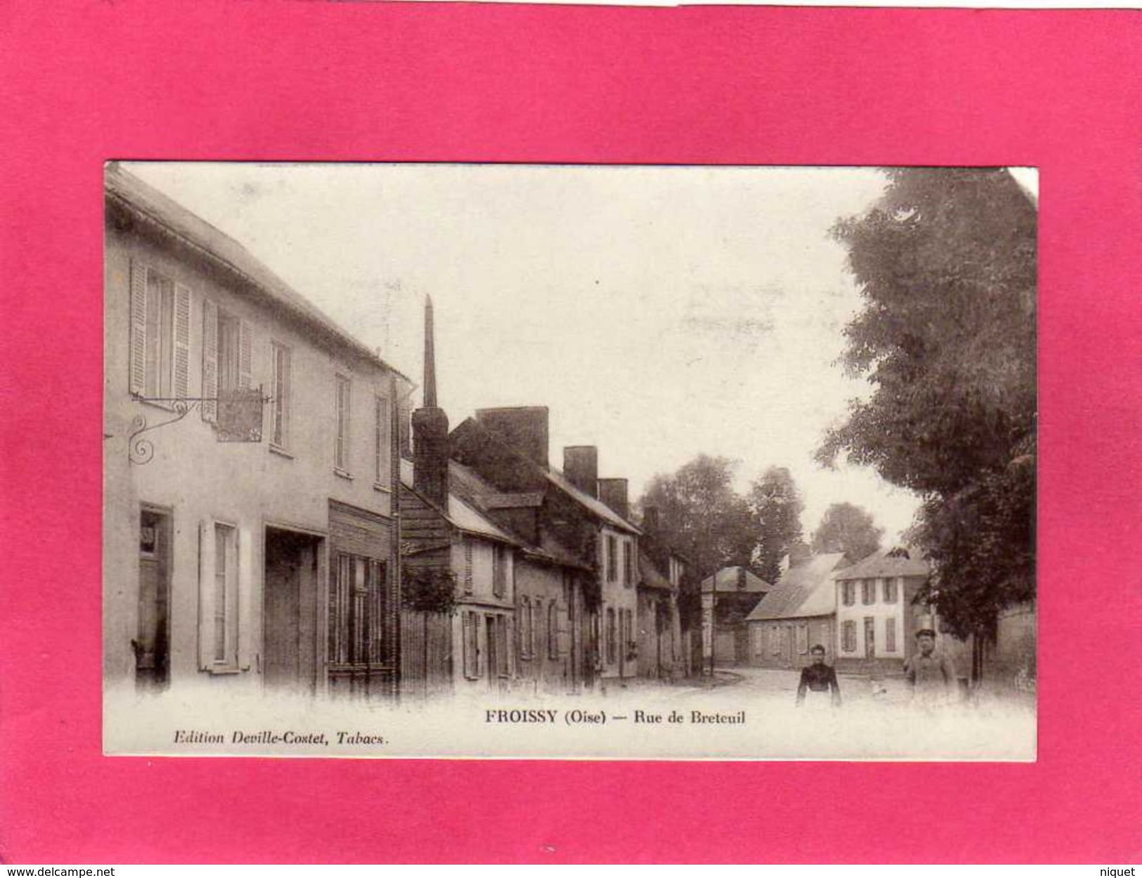 60 OISE, FROISSY, Rue De Breteuil, Carte/photo, Animée, 1915, (Deville-Costet) - Froissy