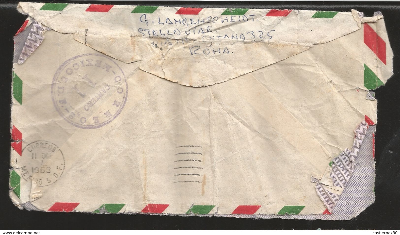 A) 1963 ITALY, TURRITA PROFILE STAMP, WOMEN STAMPS, MULTIPLE STAMPS, ROME, AIRMAIL, CIRCULATED COVER FROM ITALY TO MEXIC - Unclassified