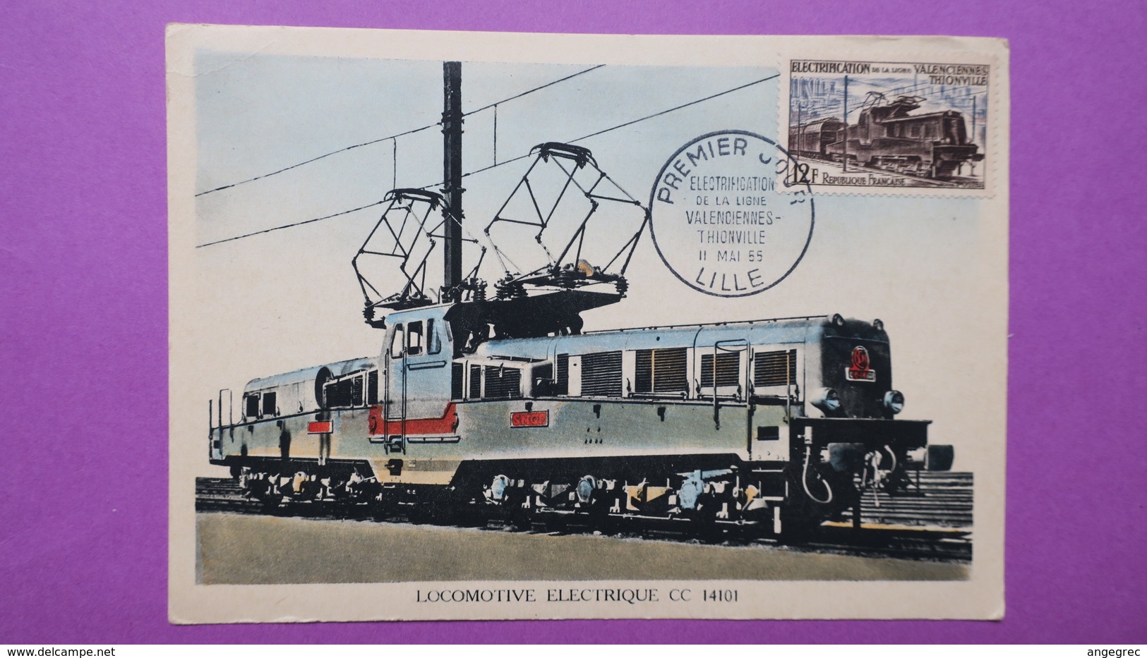 Carte-Maximum N° 1024 Eléctrification De La Ligne Valenciennes-Thionville - 1950-1959