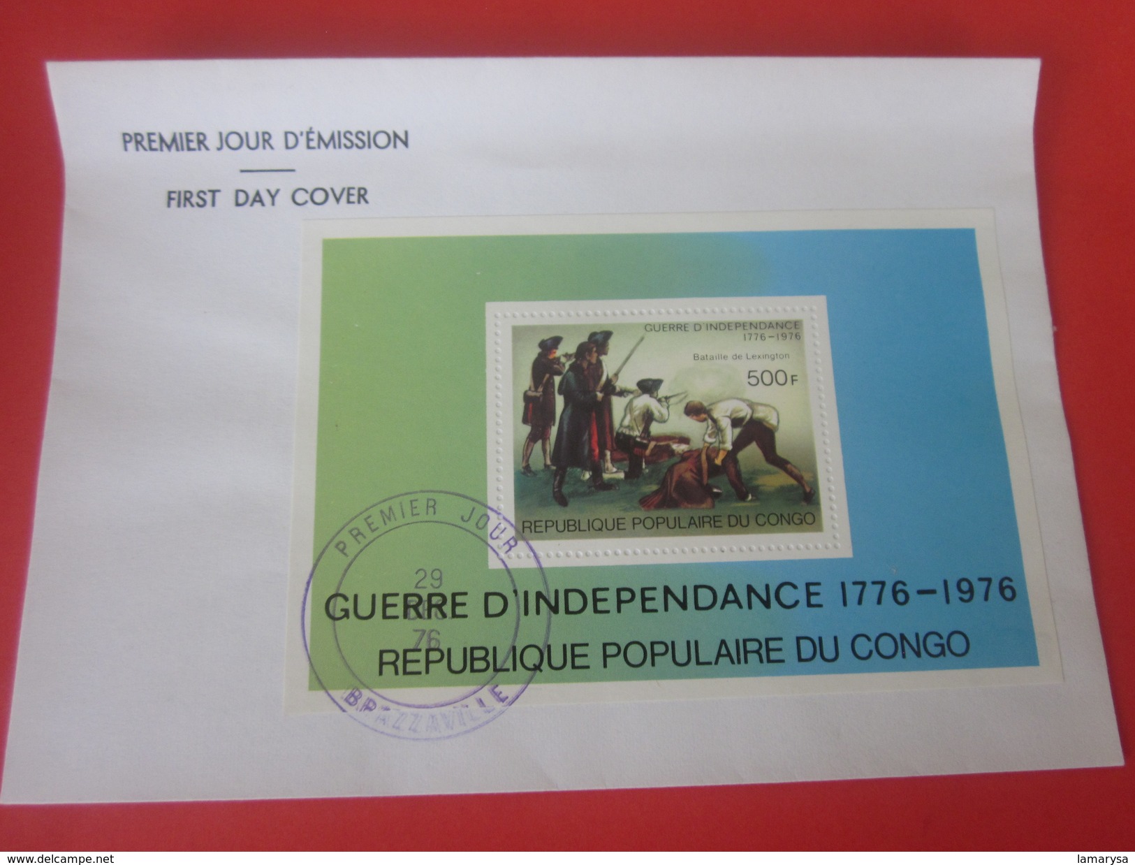 Congo Brazzaville Lettre Premier Jour 1er Jour D'émission FDC First Day Cover Marcophilie  1976 Guerre In - FDC