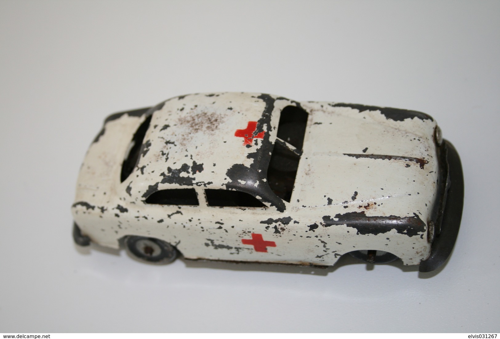 Vintage TIN TOY CAR : Maker ESTRELA - Ambulance - 13cm - BRASIL - 1940's - Friction - Beperkte Oplage En Curiosa - Alle Merken