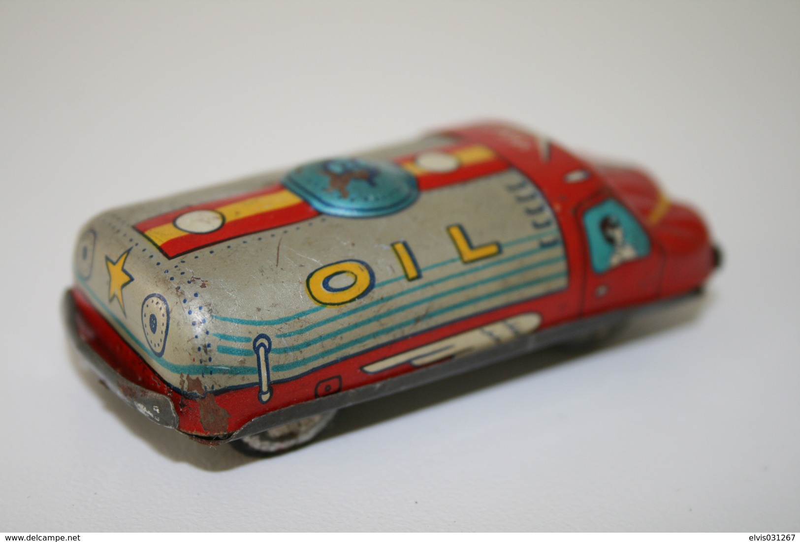 Vintage TIN TOY CAR : Maker UNKNOWN - GASOLIN OIL TANKER - 7,5cm - JAPAN - 1950's - - Collectors E Strani - Tutte Marche