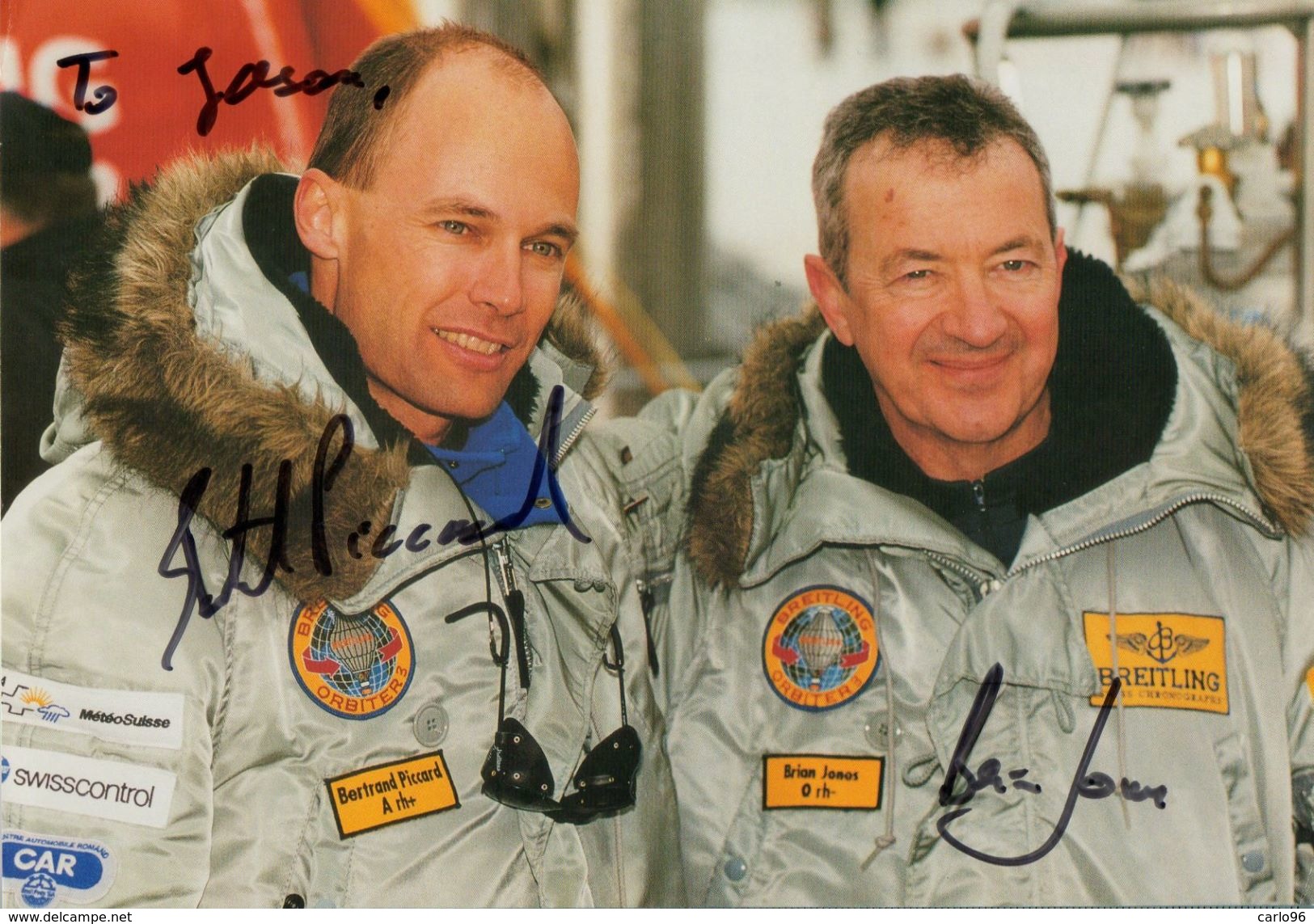 1999  BREITLING  ORBITER 3    PICCARD  JONES  AUTOGRAPH FLIGHT  CARD - Personnages Historiques