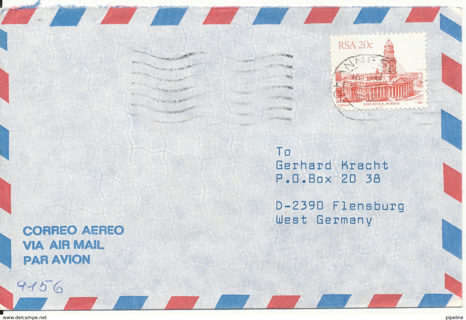 South Africa RSA Air Mail Cover Sent To Germany 1983 - Posta Aerea