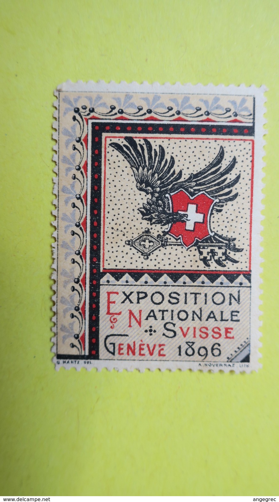 Vignette Italie  Exposition Internationale  Suisse Genève  1896 - Erinnofilia