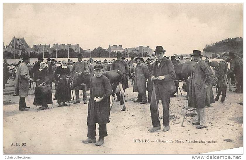 Rennes     35        Champ  De  Mars . Marché Aux Vaches       (93 Voir Scan) - Rennes