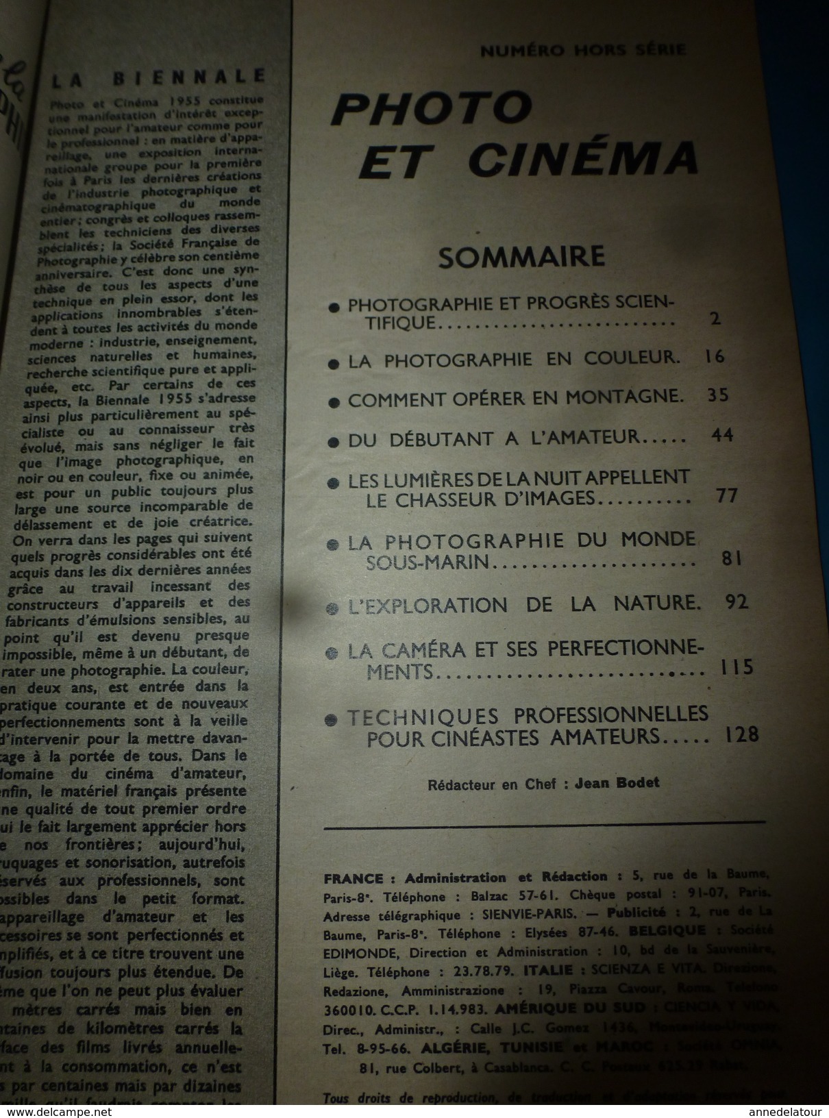 1952 SCIENCE Et VIE N° HORS-SERIE  Sur PHOTO Et CINEMA; Techniques Professionnelles Pour Amateur;etc - Ciencia