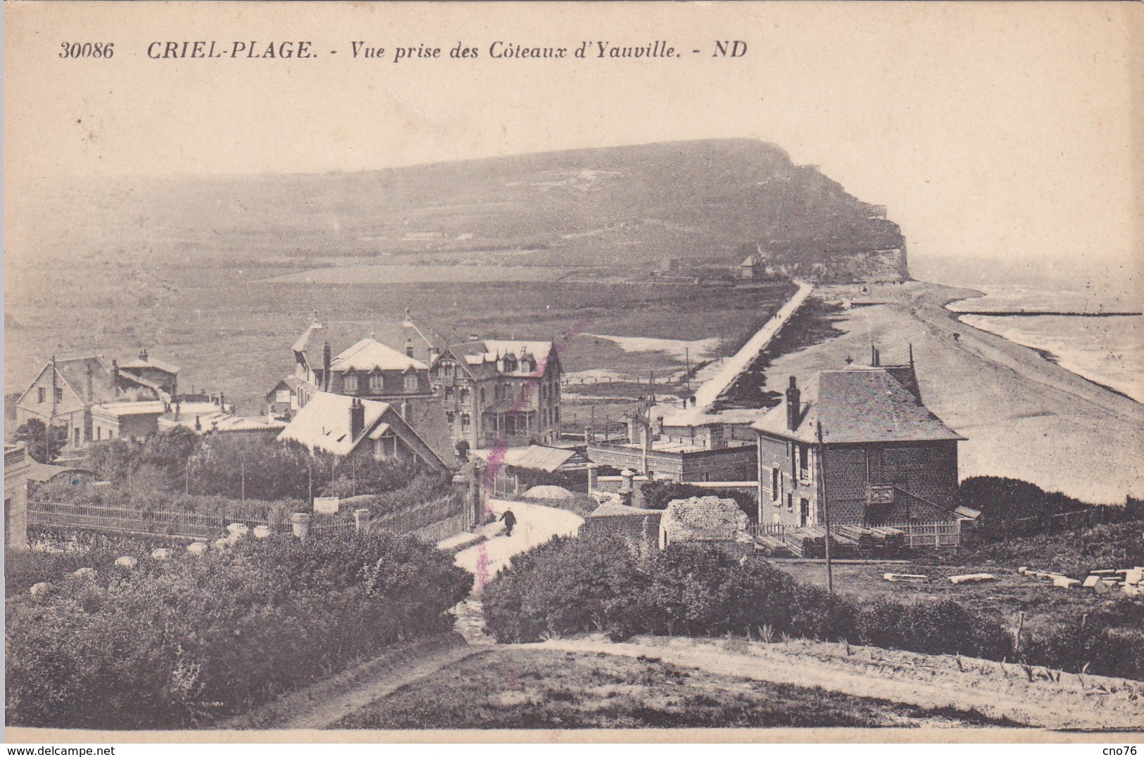 Criel Plage Vue Prise Des Côteaux D'Yauville N° 30086 - Criel Sur Mer