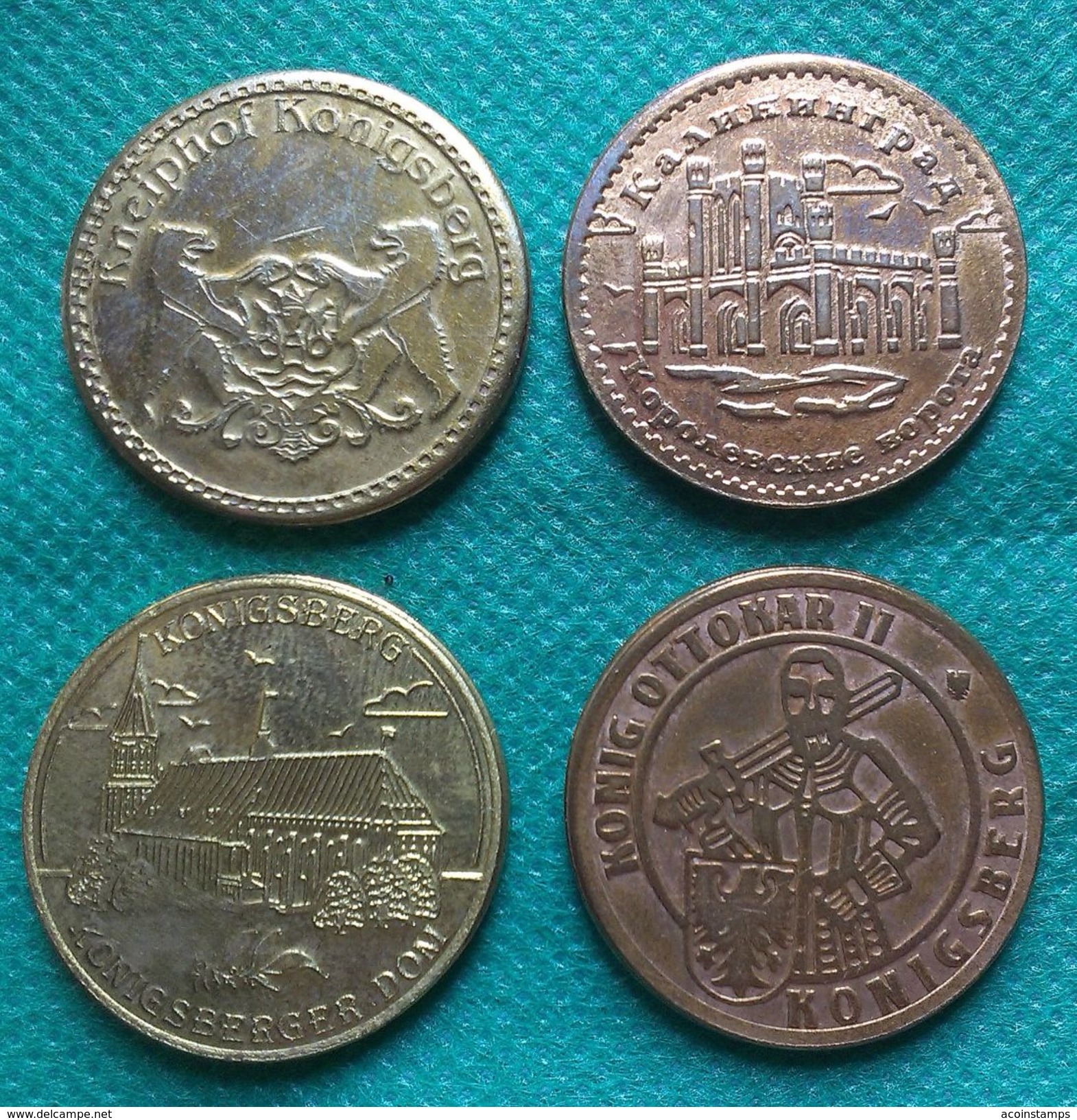 RUSSIA KALININGRAD KONIGSBERG LOT 4 COINS MEDALS TOKENS KANT DOM KING GATE KONIG II OTTOCAR PRUSSIA - Other & Unclassified