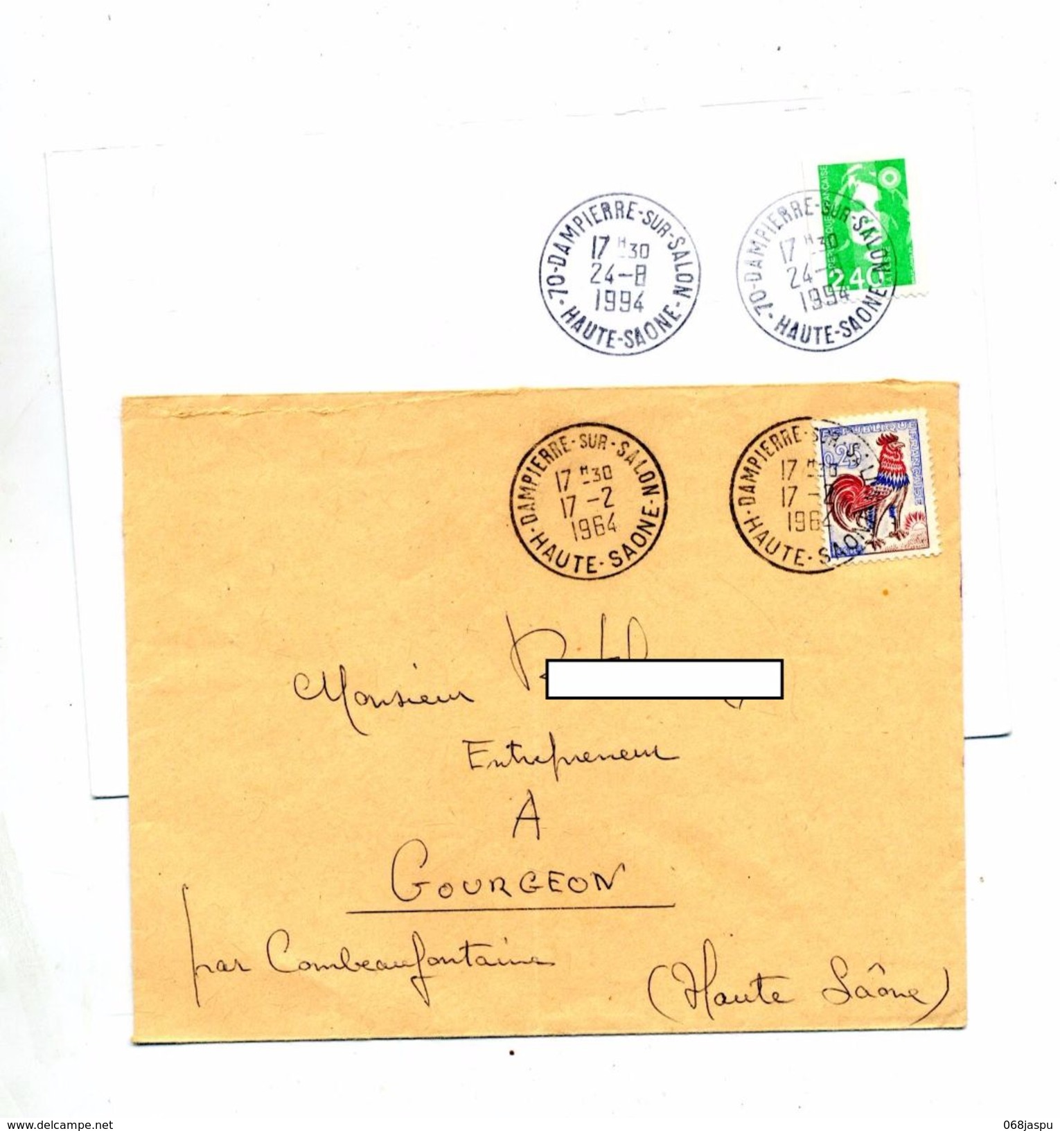 2 Lettre Cachet Dampierre - Handstempel