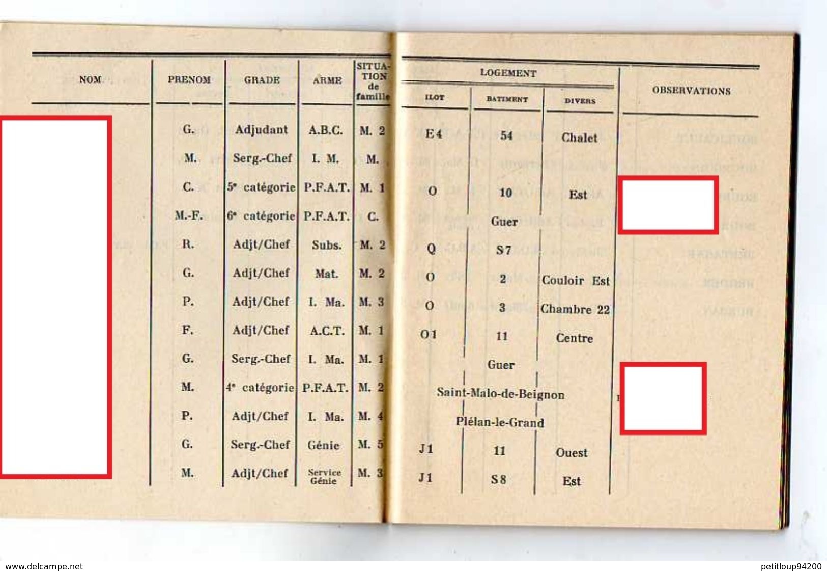 ECOLE SPECIALE MILITAIRE ET ECOLE MILITAIRE INTERARMES Carnet D'Adresses Des Sous-Officiers  OCTOBRE 1963 - Documents