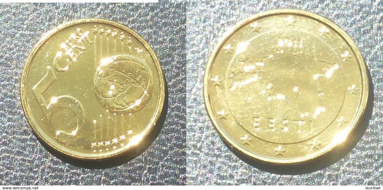 ESTLAND ESTONIA 5 Cent Coin Gold Plated Vergoldet 999/1000 (24 Karat) - Estonia