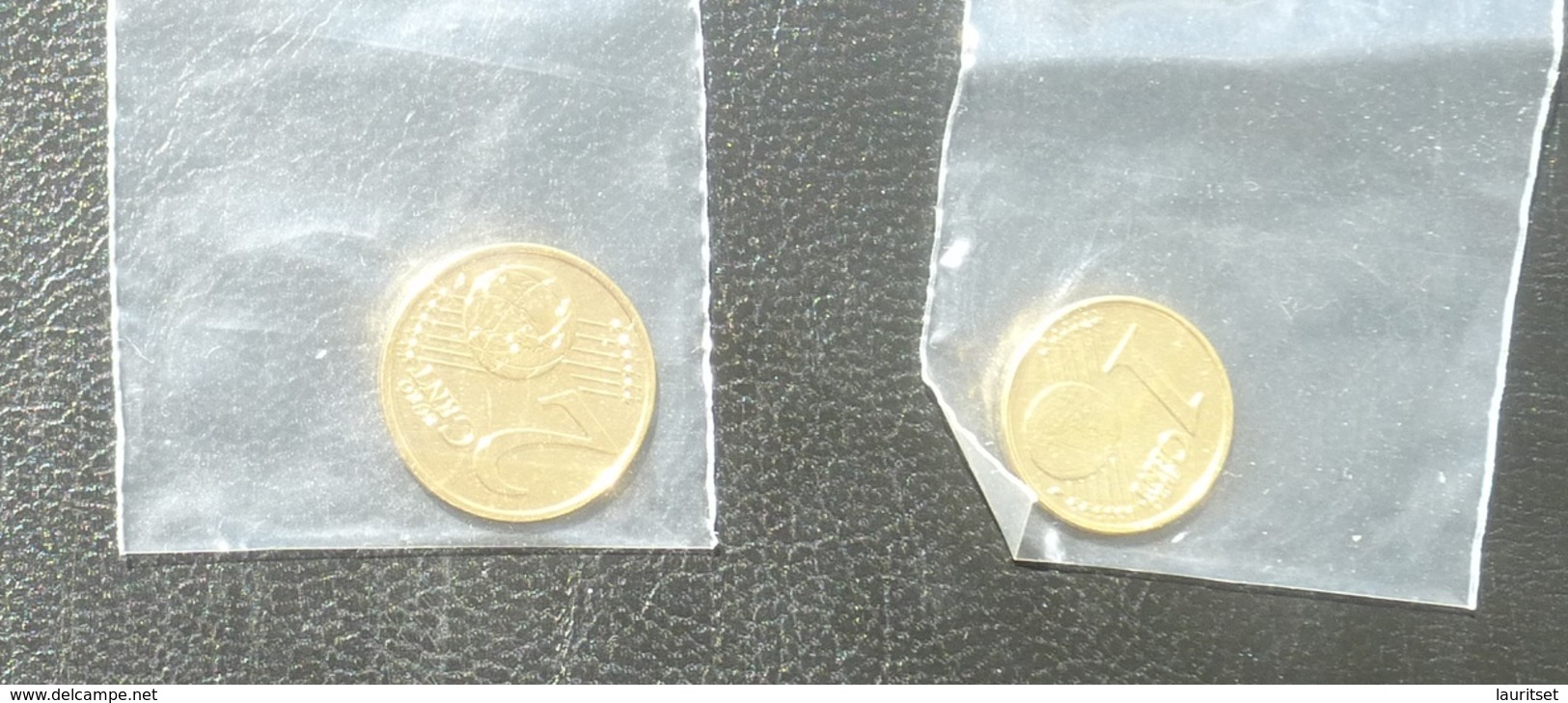 ESTLAND ESTONIA 1 & 2 Cent Coin Gold Plated Vergoldet 999/1000 (24 Karat) - Estonia