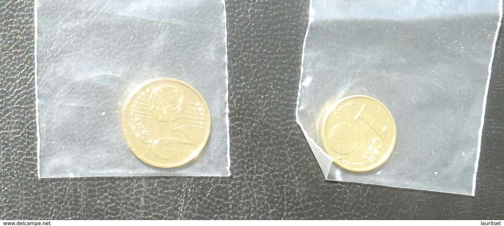 ESTLAND ESTONIA 1 & 2 Cent Coin Gold Plated Vergoldet 999/1000 (24 Karat) - Estonie