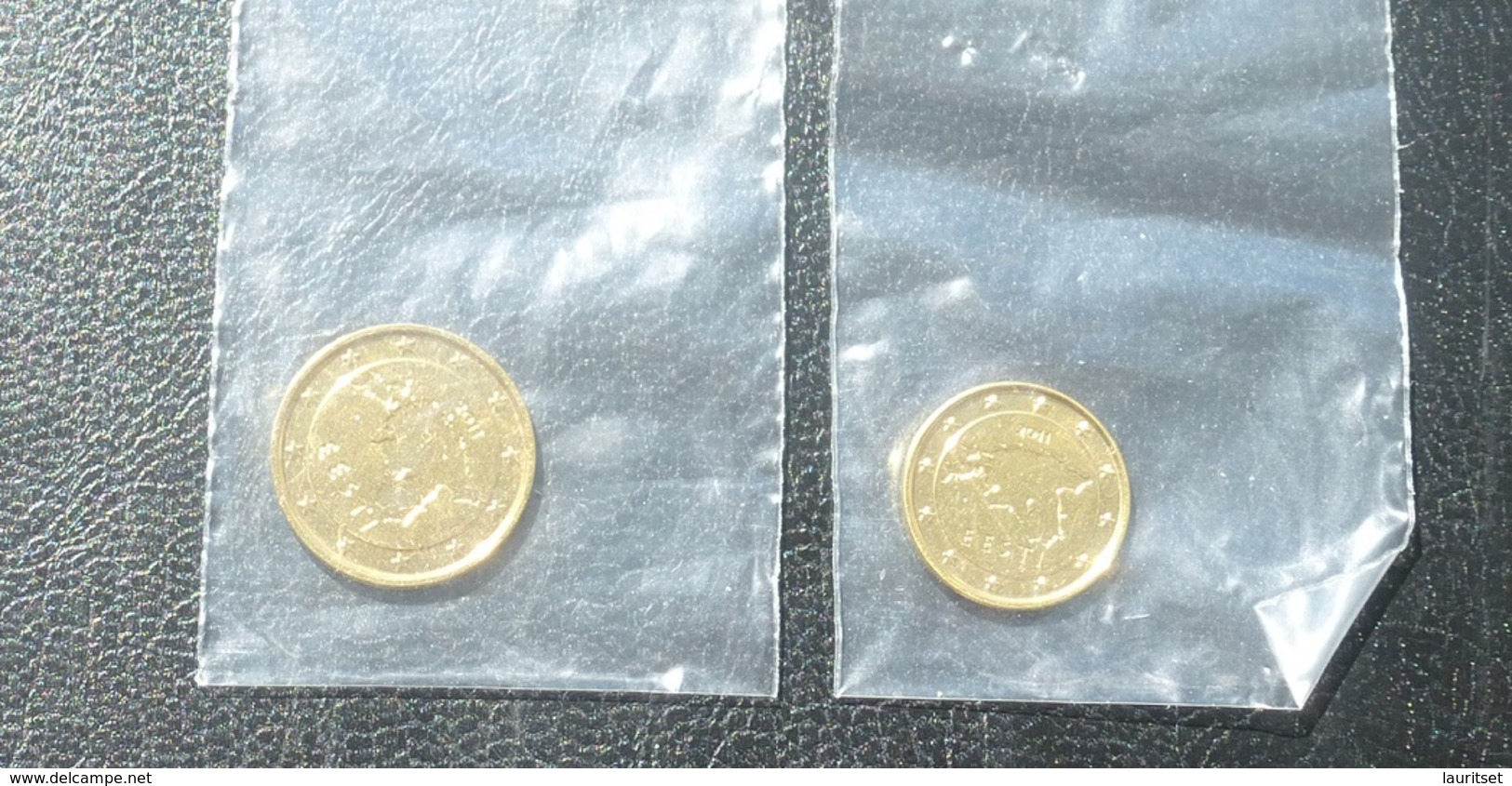 ESTLAND ESTONIA 1 & 2 Cent Coin Gold Plated Vergoldet 999/1000 (24 Karat) - Estonia