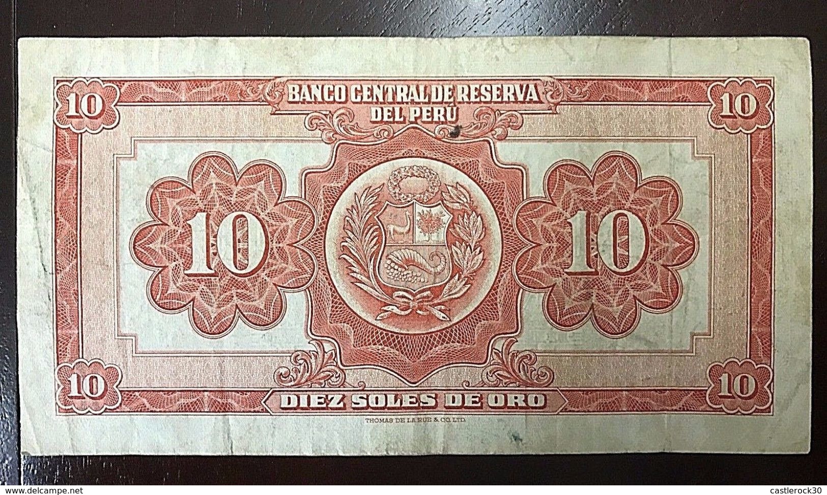 C) PERU BANK NOTES 10 SOLES DE ORO (1968) CIRCULATED - Pérou