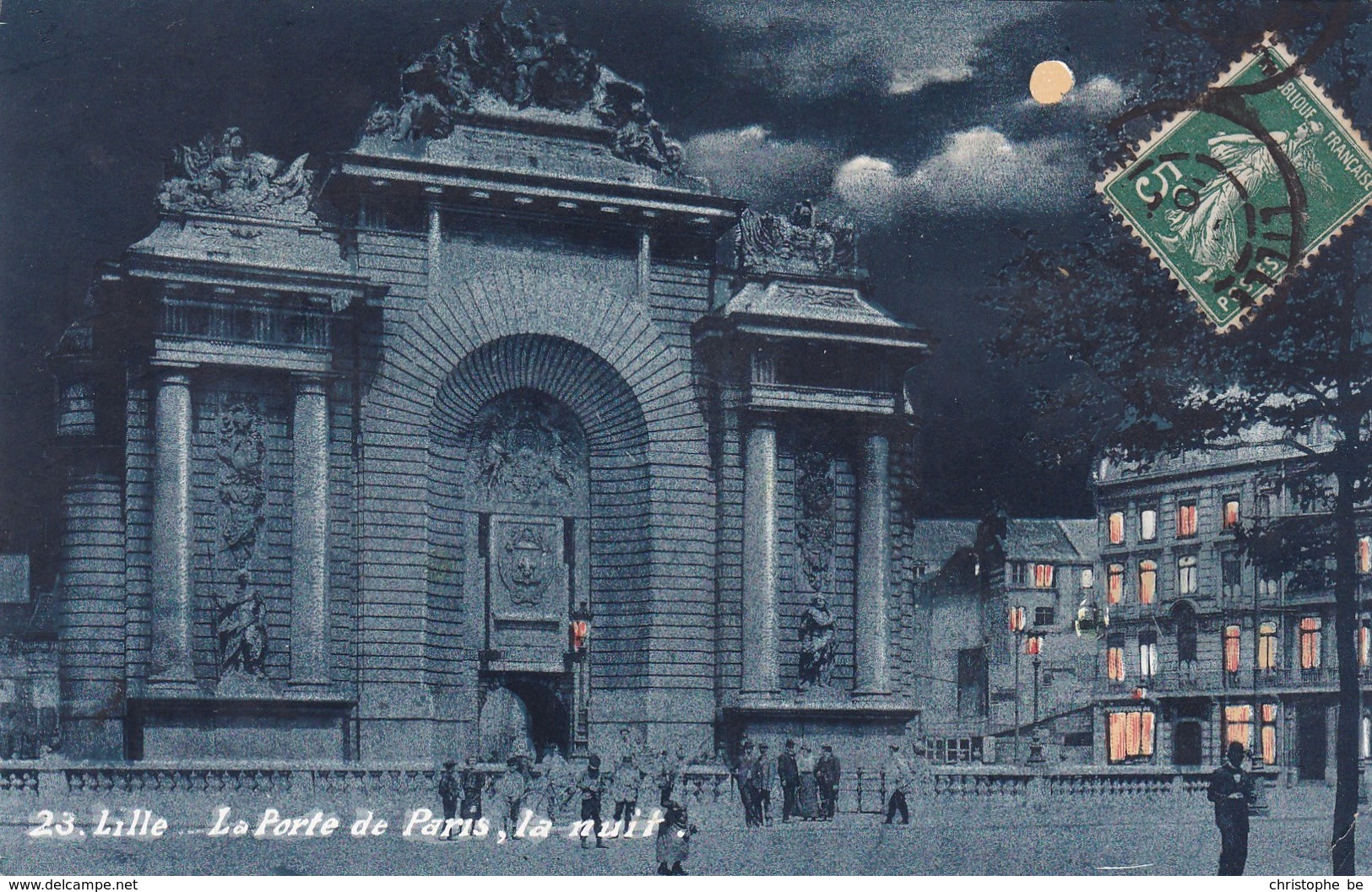 CPA Lille La Porte De Paris, La Nuit (pk37380) - Lille