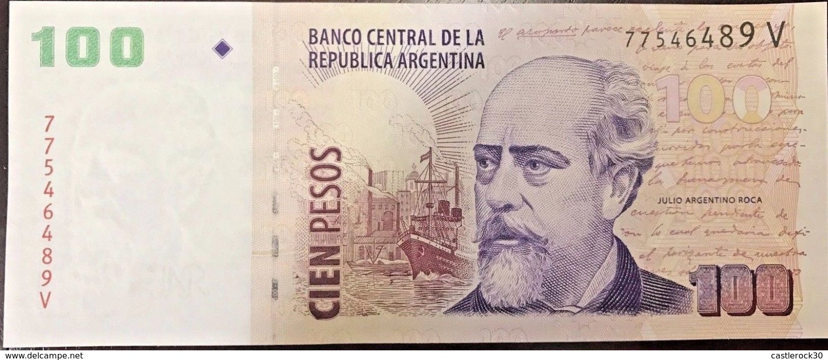 C) ARGENTINA BANK NOTE 100 PESOS UNC ND(2011) JULIO ARGENTINO ROCA - Argentinië