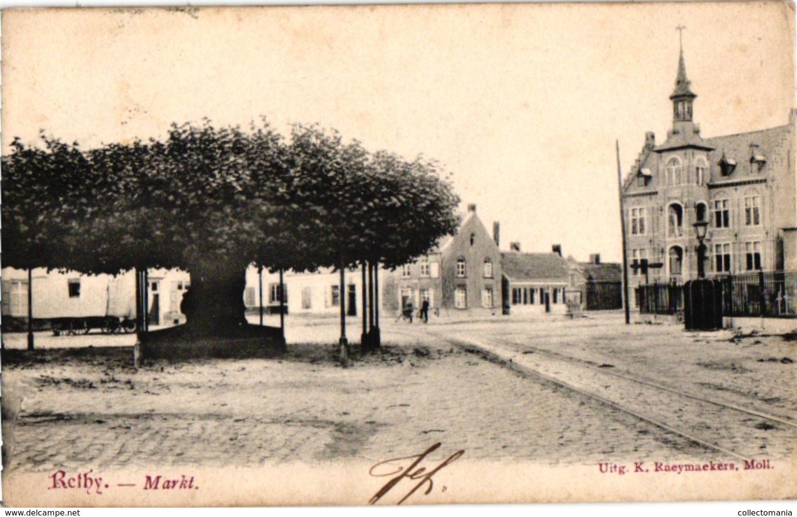 1 PC Retie   Rethy  Markt  Anno 1905   Uitgever Raymaeckers Mol - Retie