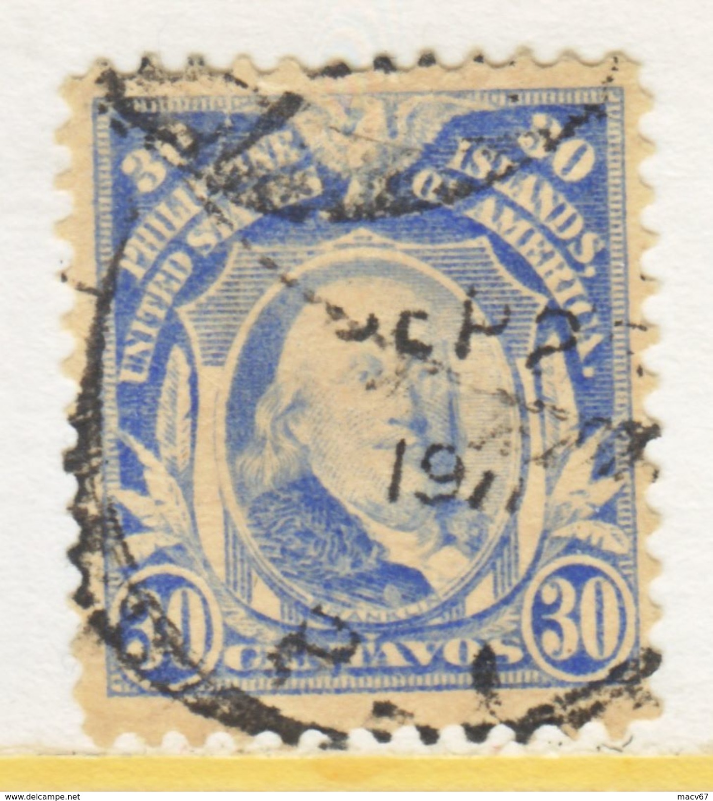 U.S. PHILIPPINES  259  Perf 12   (o)  Dbl.  Line Wmk. 191  1909-13 Issue - Philippines