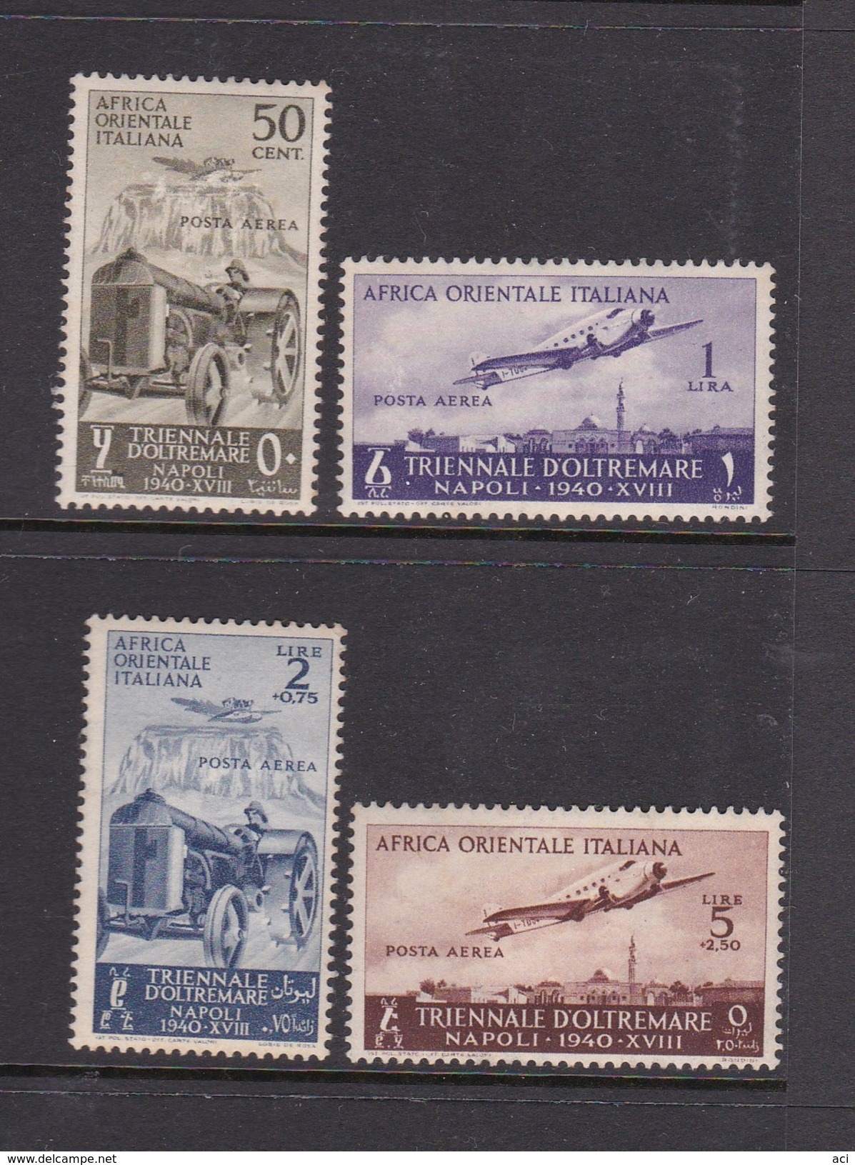 Italy-colonies And Territories-Eastern Africa Air Mail S16-19 1940 1st Triennial Overseas Fair Mint Hinged - Italian Eastern Africa