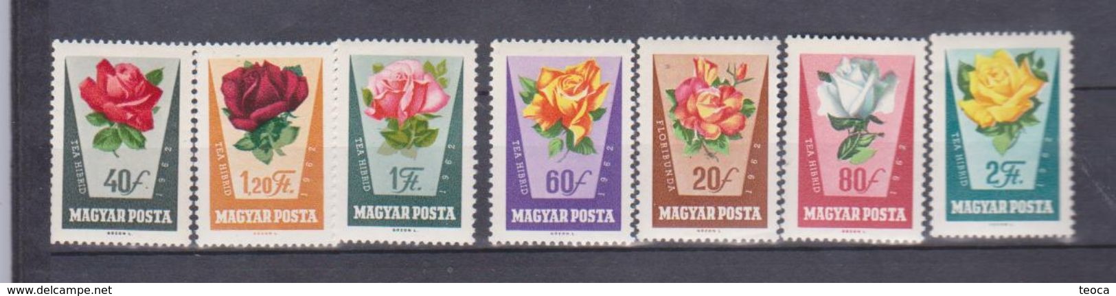 ROSES HUNGARY  SET MNH  1962 - Roses