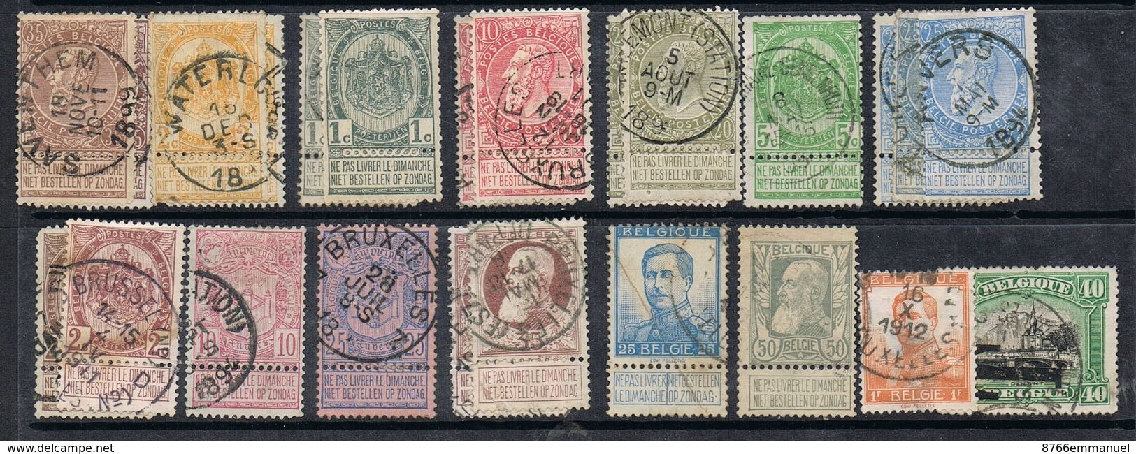 BELGIQUE PETITE COLLECTION DE TIMBRES ANCIENS NEUFS OU OBLITERES - Colecciones (sin álbumes)