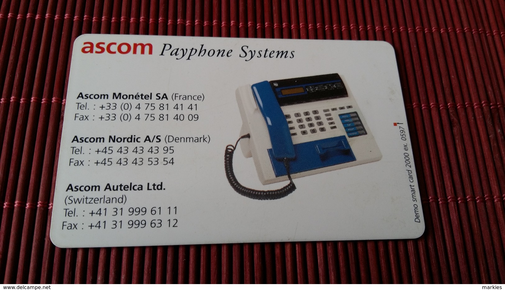 Trial Card Ascom Payphone Only 2000 Made 2 Scans Rare - Sin Clasificación