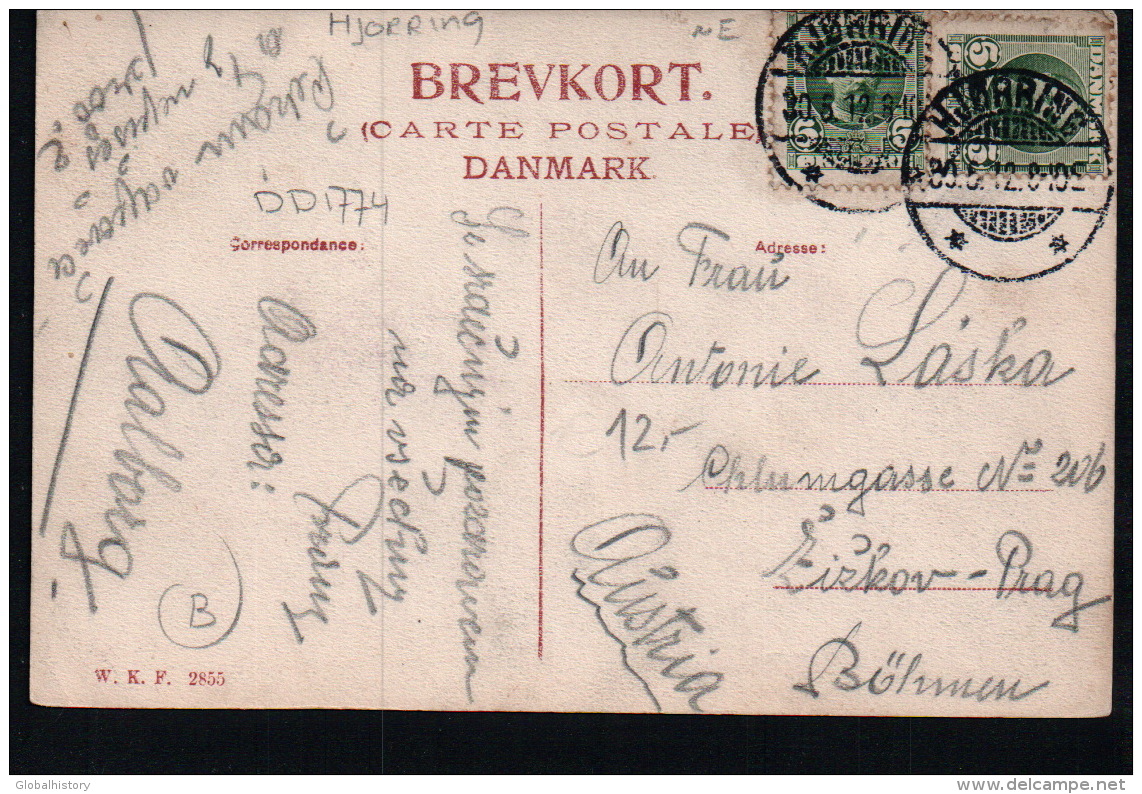 DD1774   DENMARK  HJORRING  VINTAGE IMAGE POSTCARD - Denemarken